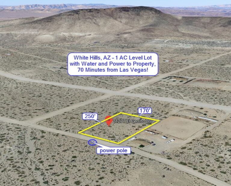 White Hills, AZ 1 AC Level Lot with Water & Power, Mobile Homes OK
