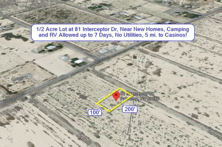 Pahrump, NV 1/2 Acre Lot at 81 Interceptor Dr, Near New Homes