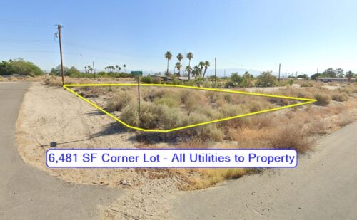 DESERT SHORES, CALIFORNIA - 0.15 Acre Lot, Imperial County: Water, Power, Sewer to Property, Mf'd Homes YES, 50 mi. to Palm Springs, 27 mi. to Indio