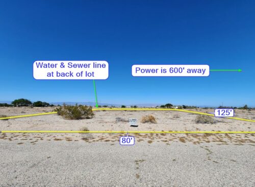 SALTON CITY, CALIFORNIA - 0.23 Acre Lot, Imperial County: Water, Sewer to Property, Power 600 ft Away, No HOA, 1 Home on Quiet Street