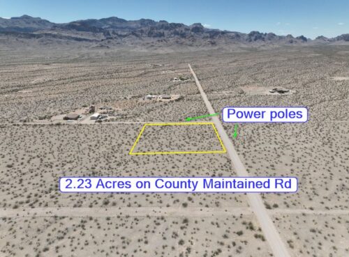 GOLDEN VALLEY, ARIZONA - 2.23 Acres: POWER to Property! On County Maintained Rd, No HOA, No Flood Plain, Mf'd Homes & RVs OK