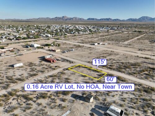 SALOME, ARIZONA - 0.16 Acre Corner Lot# 437: RV & Travel Trailers Allowed, Perfect for Snowbirds, No HOA, 98 mi. to Phoenix, Great for Weekend Camping!