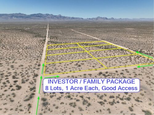 INVESTOR / FAMILY BUNDLE:  8 Adjoining 1 Acre Lots, GOLDEN VALLEY, ARIZONA: 1.9 Mi. From Paved Oatman Hwy, Good Dirt Rd Access, Mf'd Homes & RVs Allowed, No HOA