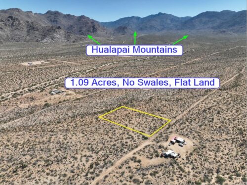 YUCCA, ARIZONA - 1.09 Acres, Mohave County: 11 mi. from Interstate 40, Flat Land, Near Base of Hualapai Mountains, Mf'd Homes & RVs Allowed