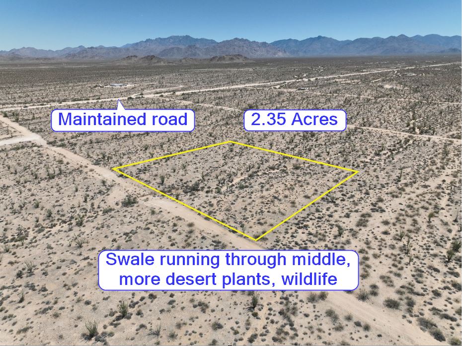 YUCCA, ARIZONA - 2.35 Acres, Mohave County: 8 mi. to Interstate 40 with 1.5 mi. of Dirt Road Driving from Pavement, Mf'd Homes & RVs Allowed