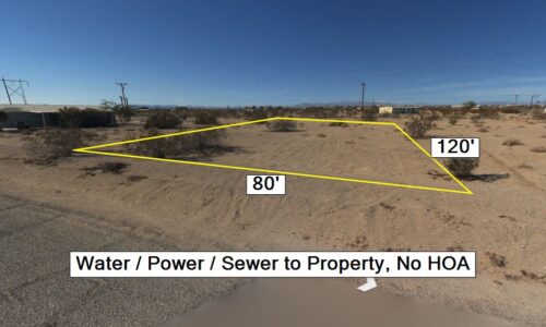 CALIFORNIA – 0.23 Acres, Salton City, CA: WATER, POWER, SEWER to Property, No HOA, 1 mi. to Hwy 86 Great for Commuters, Mf'd Homes Allowed