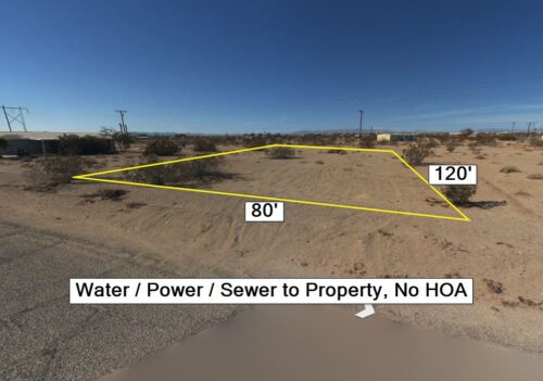 CALIFORNIA – 0.23 Acres, Salton City, CA: WATER, POWER, SEWER to Property, No HOA, 1 mi. to Hwy 86 Great for Commuters, Mf'd Homes Allowed