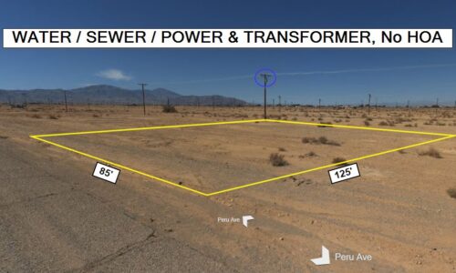SALTON CITY, CALIFORNIA – 0.24 Acres: WATER / POWER & TRANSFORMER / SEWER to Property, No HOA, 33 mi. to Coachella, Mf'd Homes Allowed
