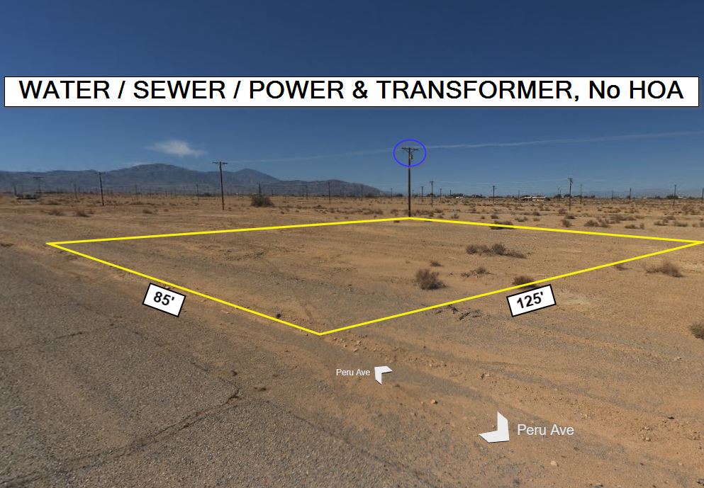 SALTON CITY, CALIFORNIA – 0.24 Acres: WATER / POWER & TRANSFORMER / SEWER to Property, No HOA, 33 mi. to Coachella, Mf'd Homes Allowed