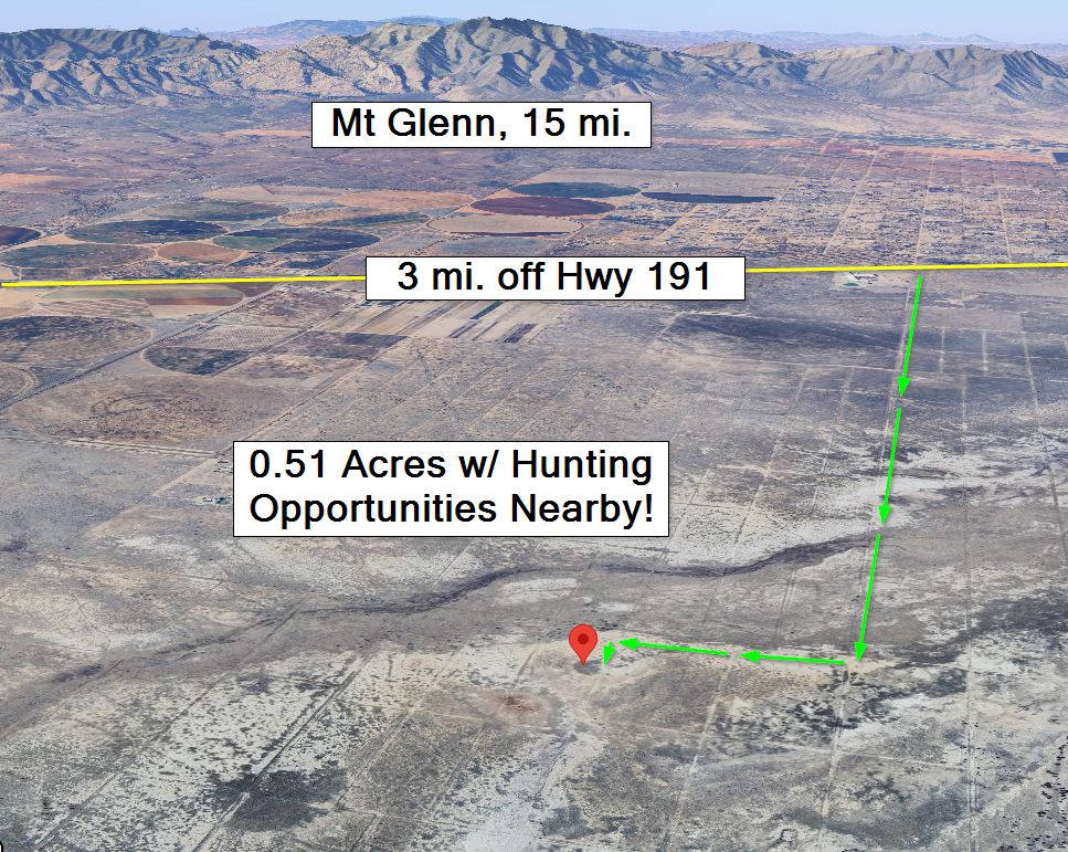 ARIZONA – 0.51 Acres, Cochise, AZ: 80 mi. to Tucson, Secluded Land with Legal 4WD Access, Hunting Opportunities Nearby, Mild Summers Great for Camping