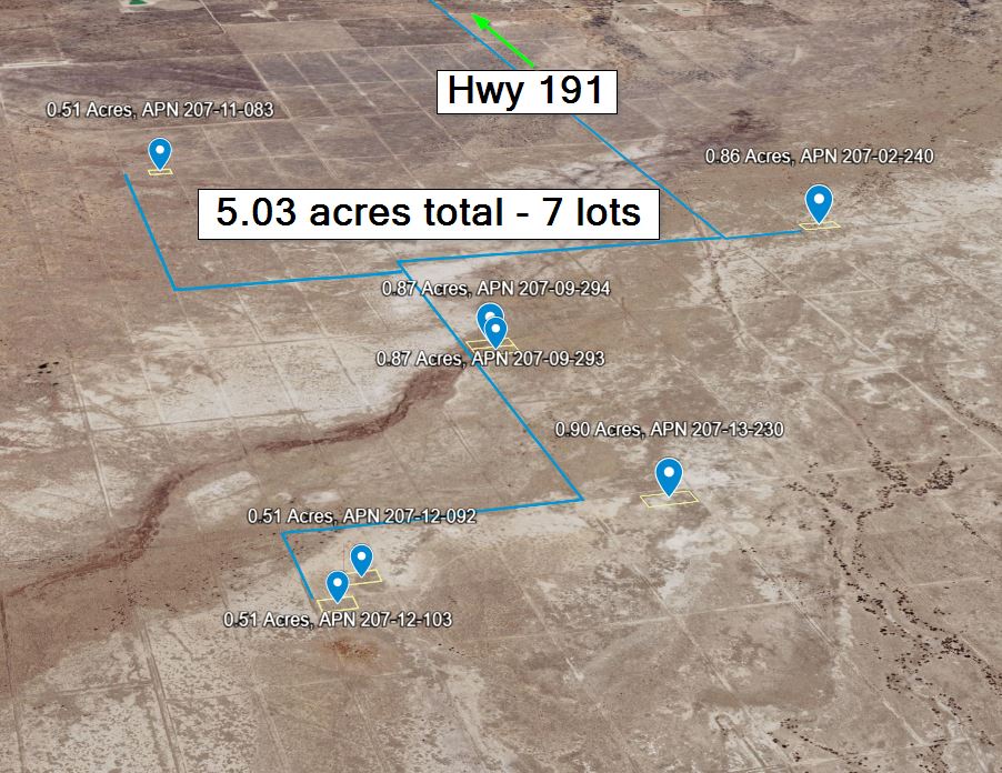 INVESTOR PACKAGE - 7 Lots, 5.03 Acres, Cochise, AZ: 50% Off Price, Legal 4WD Access from Hwy 191, 80 mi. to Tucson