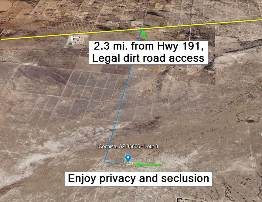 ARIZONA – 0.86 Acres, Cochise, AZ: 2.3 mi. from Hwy 191, Secluded Land with Legal 4WD Access, Mild Summers Great for Camping, 80 mi. to Tucson